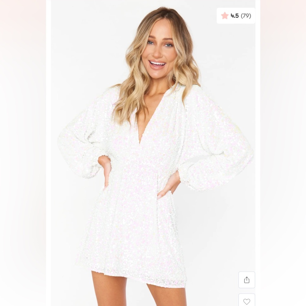 Show Me Your Mumu | Kidman Mini Dress | White Sprinkle Sequin | Small EUC 🤍